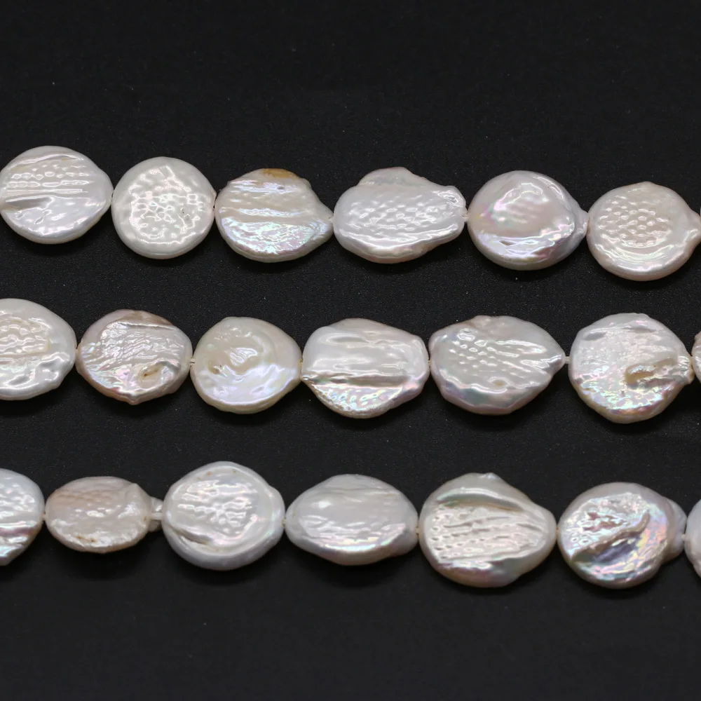 Natural Freshwater Pearl Beaded Baroque Button Loose Beads For Jewelry Making DIY Necklace Bracelet Earrings Accessory