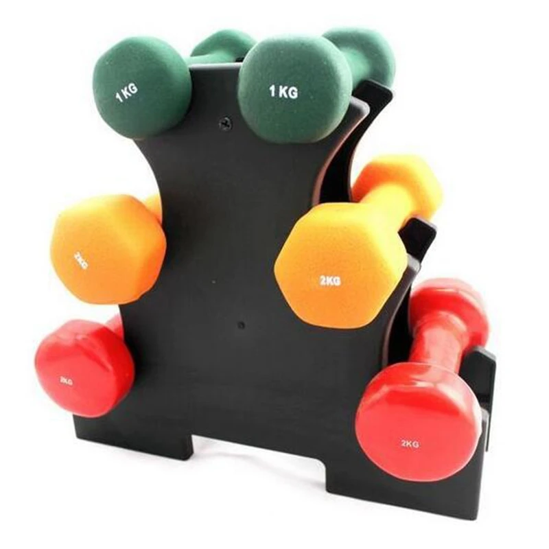 Dip Dumbbell Dumbbell Plated Plastic Dumbbell Frame with 6 ABS Dumbbell Racks on Both Sides