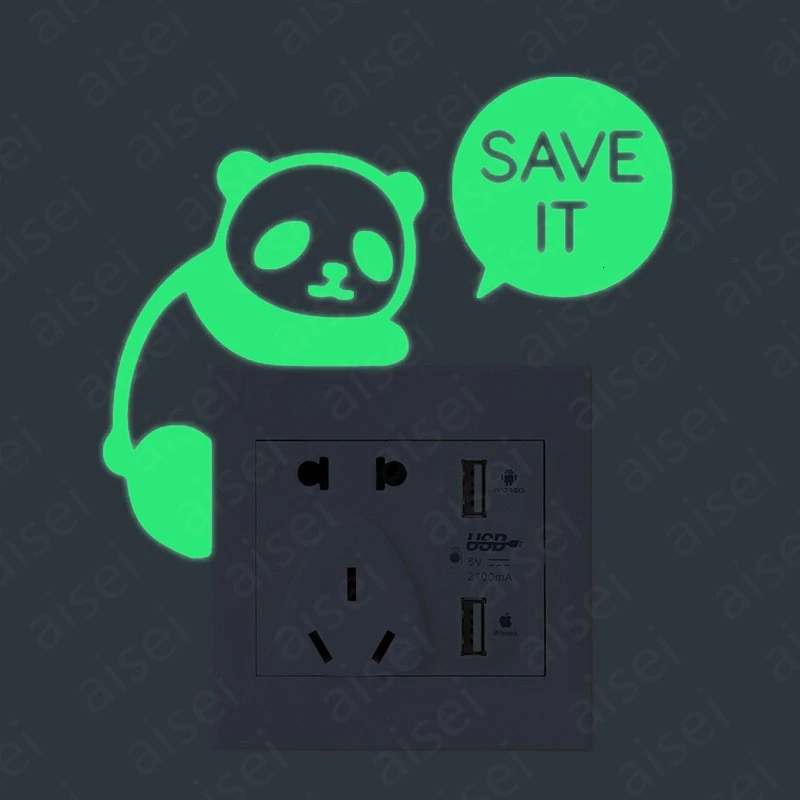 Светящаяся наклейка мультяшный переключатель наклейки флуоресцентная