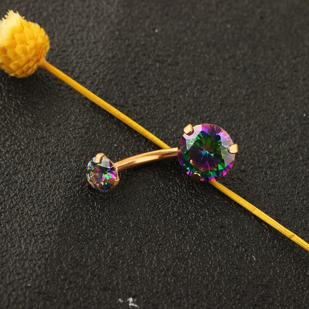JUNLOWPY пупка кольца Нержавеющая сталь 14G пупка колокольчик Piercing Gold изогнутый штанга бижутерия для тела для Для женщин Для мужчин 20/50 шт