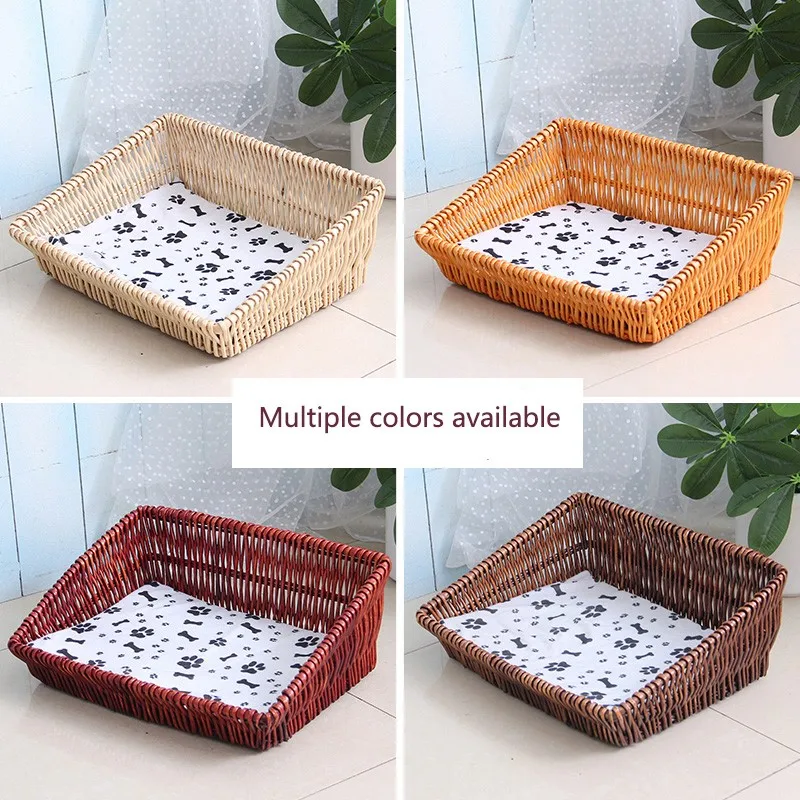 Rattan cat litter willow kennel four seasons universal dog summer supplies pet cold nest | Дом и сад