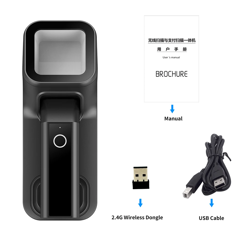 1D 2D Портативный Bluetooth беспроводной сканер штрих-кодов, qr-код считыватель Bluetooth, чтение кода экрана для Мобильных Платежей, 16 м место для хранения