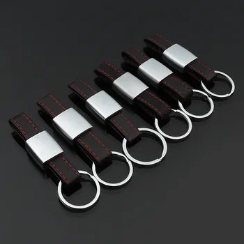 

20X Black red Leather Car Keychain Keyring Key Chain Key Ring Holder For Audi Sline RS VW R M sport