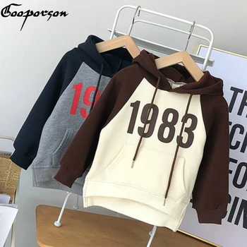 

Girl's Spring Sweat Shirt Long Sleeve 1983 Printed Hooded Shirt for Kids Boy and Girl's Unisex Tee Shirts Fashion Outfits