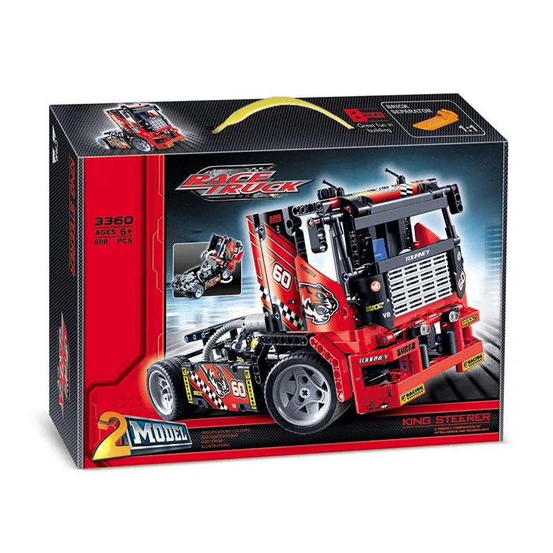 Preise Decool 3360 Race Truck Auto 2 In 1 Transformabl Kompatibel Legoinglys Technik Bausteine Ziegel Kinder DIY Spielzeug Geschenke 608 pcs