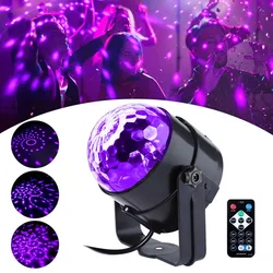 Lampe à LED effet boule magique, avec télécommande, pour fête Disco, stroboscope activé par le son, pour Bar de noël 