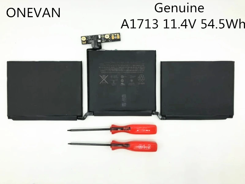 ONEVAN A1708 A1713 Батарея для Apple Macbook Pro 1" дюймов MLL42CH/MLUQ2CH/A 020-00946 Серия ноутбуков 11,4 V 54.5Wh