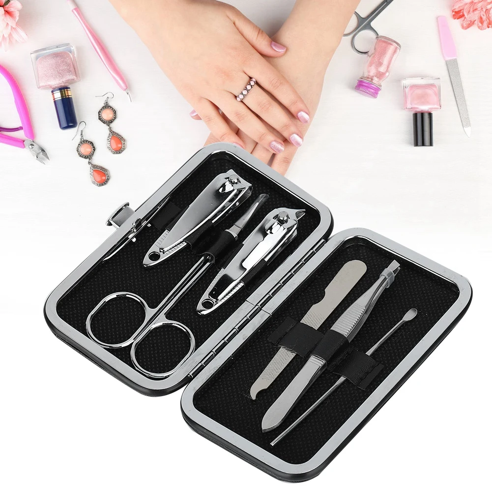 6Pcs Manicure Set Nail Scissors Cutter Clippers Fingernail Toenail Pedicure Tool | Красота и здоровье