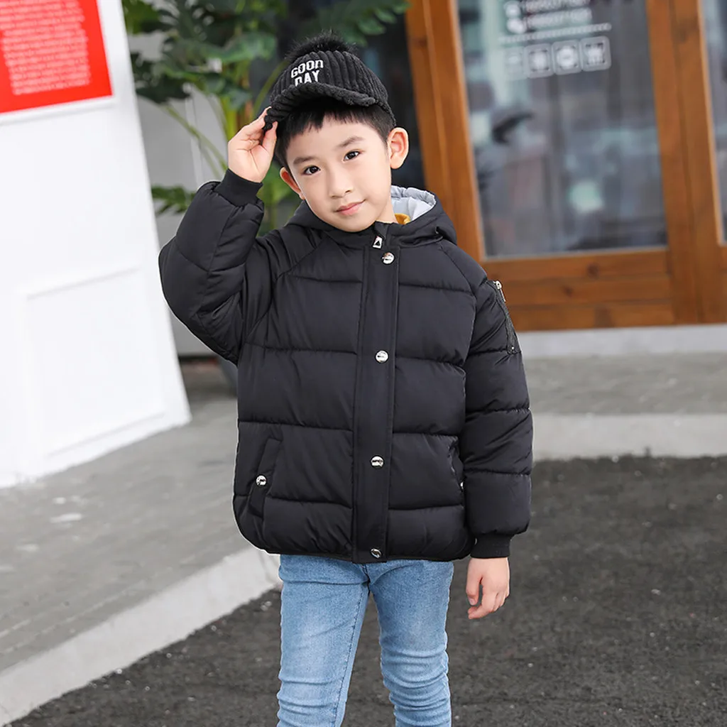 Модная верхняя одежда для детей от 3 до 9 лет теплое зимнее пальто с капюшоном для маленьких мальчиков и девочек детская плотная теплая одежда куртка с капюшоном для мальчиков
