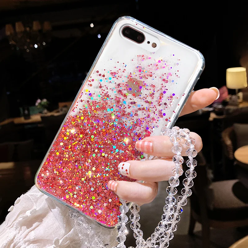 Andme Phone Case For IPhone 7 8 Plus X XR XS MAX Fashion Colorful Sequins Glitter Sparkling Solid Soft TPU Cute Protective |