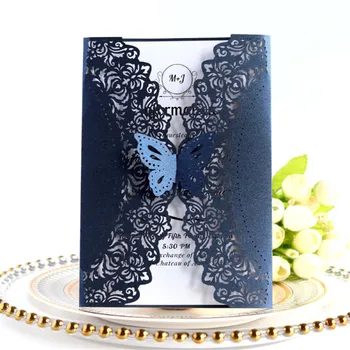 

Butterfly laser cut party invitation card invite friends multi colors personalized printing