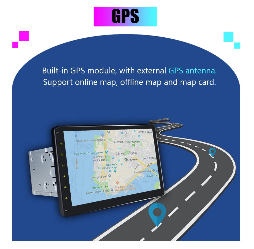 10," 2din Универсальное автомобильное радио стерео gps Android 8,1 SC9853 Восьмиядерный Wifi Bluetooth Авторадио аудио плеер HD 1024*600