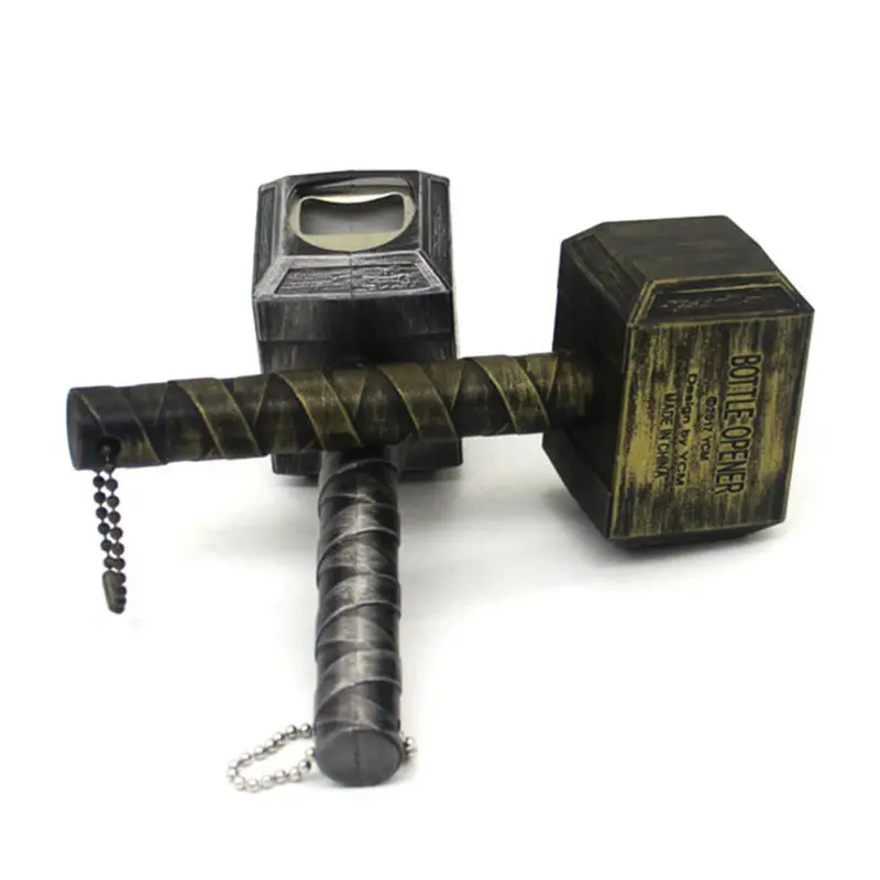 New Silver Beer Bottle Openers Multifunction Hammer Of Thor Shaped Beer Bottle Opener With Long Handle Bottler Opener