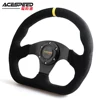330mm 13Inch Racing Drift Flat Steering Wheel Suede Leather Black Stitching Steering Wheel Fit Car and Simulation Racing Game ► Photo 1/6
