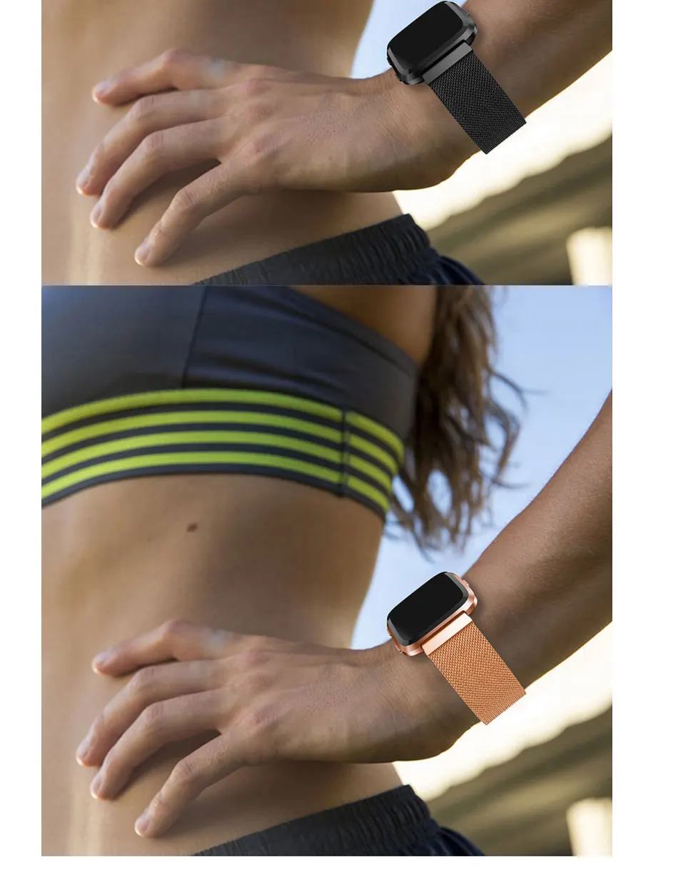 Цветной браслет из нержавеющей стали для Fitbit Versa, ремешок на запястье, магнитный браслет, аксессуары, Смарт-часы, сменный ремешок для часов