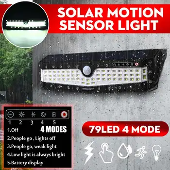 

Smuxi 40/57/79LED 4-Mode Solar Sensor Street Light PIR Sensor Waterproof Outdoor Courtyard Human Induction Moisture Wall Lamp
