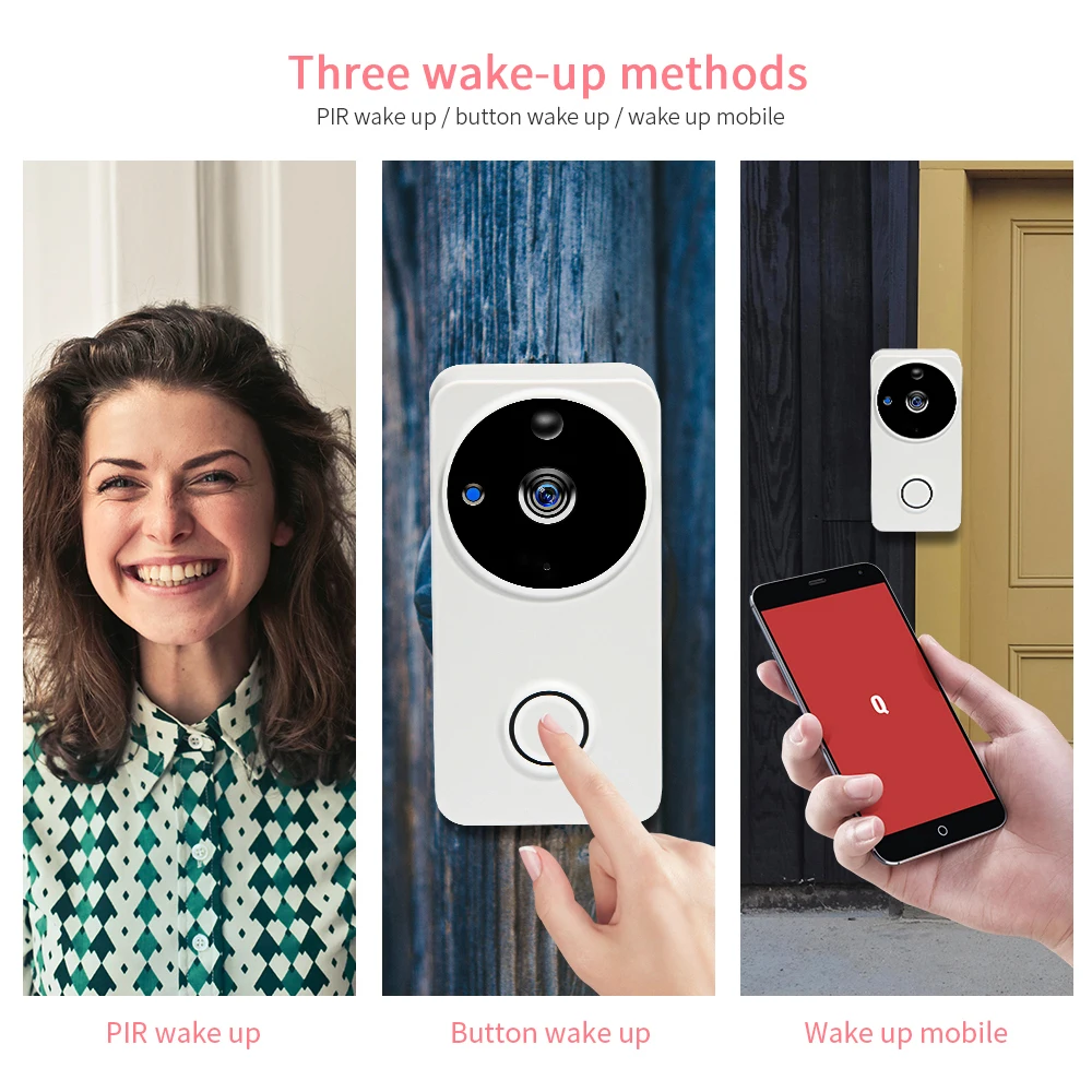 INQMEGA Video Doorbell Smart Wireless WiFi Security Door Bell Visual Recording Home Monitor Night Vision Intercom door phone