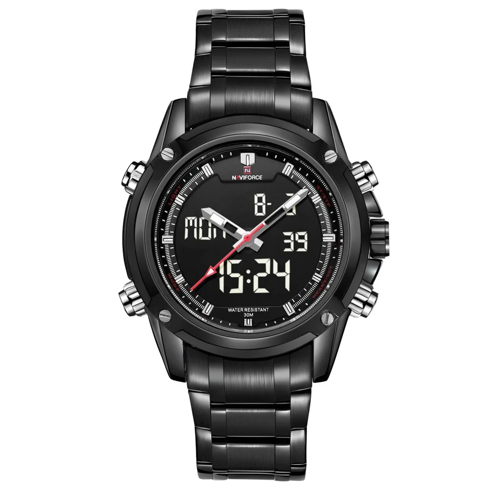 NAVIFORCE Воротник Сян(сочетание ароматов риса и орехов) 9050 мужские модные повседневные Функция синхронизации многофункциональные водонепроницаемые часы