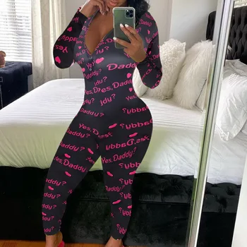 

Stretchy Sexy Onesie Pajamas For Adults Women Plus Size Button Bodysuit Leotard Sleepwear Jumpsuit Rompers Onesie Party
