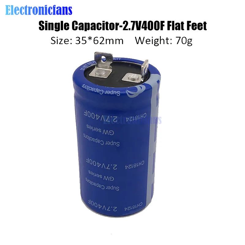 2,7 V 400F 35*62mm сверх яркий конденсатор одиночный конденсатор 2.7v400f флаг ноги супер конденсатор высокочастотный низкий ESR для автомобиля