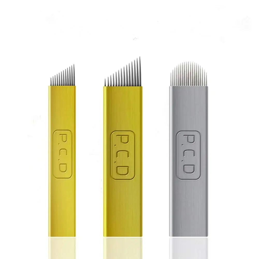 15 шт PCD 12/14 Pin YueLong Tatoo Blade микроблейдинг иглы для 3D вышивки ручная тату ручка машина
