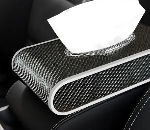Хрустальная Алмазная автомобильная коробка для салфеток солнцезащитный козырек PU кожаная подвесная коробка из ткани держатель солнцезащитный чехол автомобильные аксессуары - Название цвета: Серый