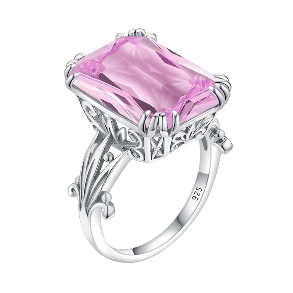 

Szjinao Crystal Rings For Women Pink Stone Silver 925 Jewelry Wedding Romantic Engagement Jewellery Dropship Bagues Best Friends