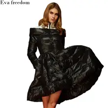 Зимняя Модная брендовая большая теплая парка на 90% утином пуху, Европейский Креативный дизайн, тонкая длинная плотная куртка wj1107