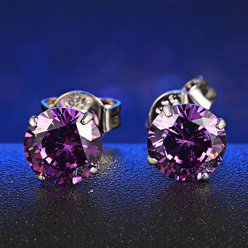 Серьги гвоздики унисекс из серебра 925 пробы с кристаллами Swarovski 5
