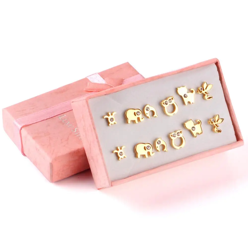 Серьги нержавеющей стали 6Pairs / Box для женщин Ювелирные изделия способа