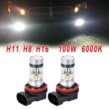 

H11 LED Lights 100W Fog lamp Waterproof Replacement Driving H8 H16 DRL