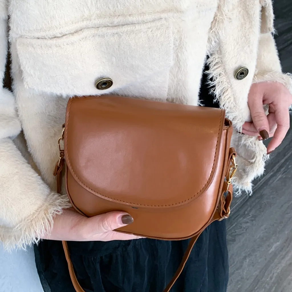 

Wild Women's Solid Color Shoulder Bags Simple Trend Female PU Leather Women Large Capacity Pure Color Flap Crossbody Bag torebka