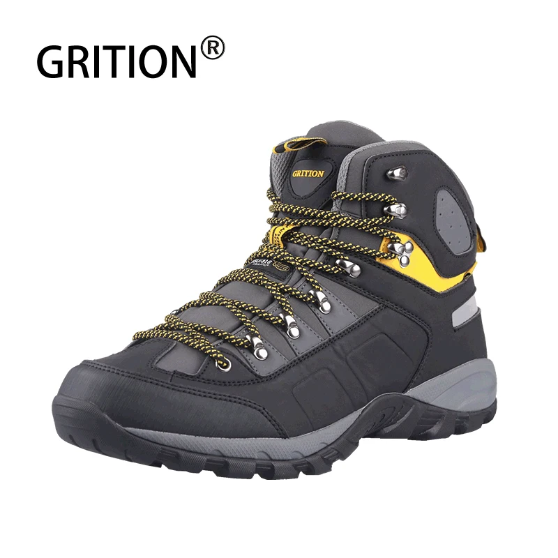 GRITION Winter Boots Men Waterproof Outdoor High Quality Work Safely Shoes Casual Non-slip Tactical Hiking Shoes Men Big Size 47