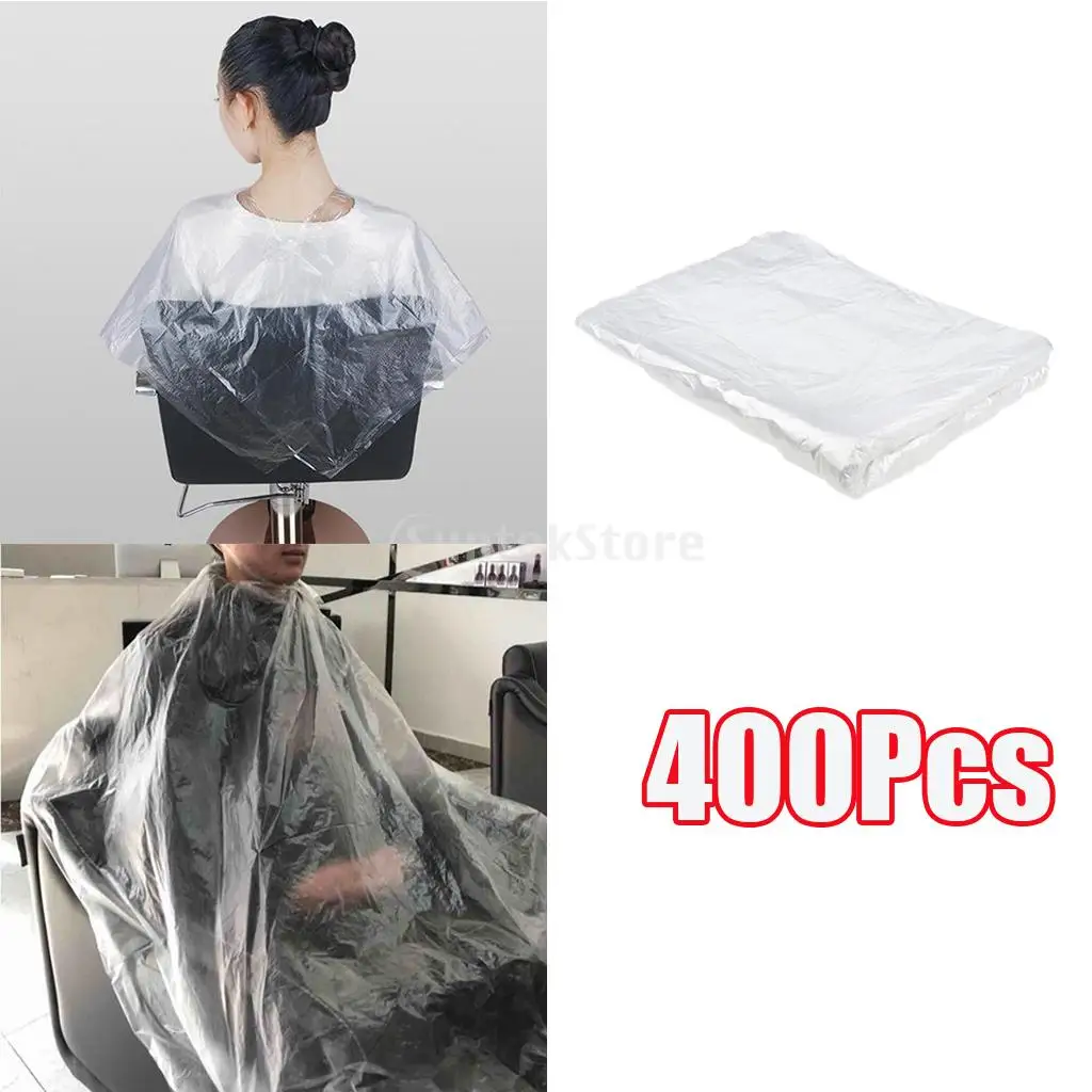 400x Large Disposable Hair Cutting Cape Gowns Barber Capes Apron Clear