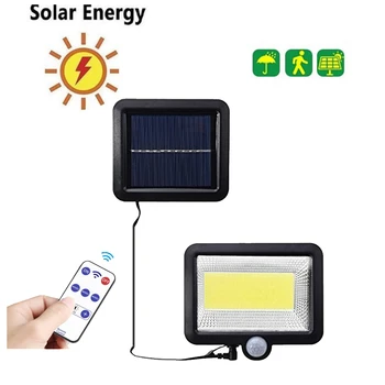 

100 LED solar LEDs Outdoor Light PIR Motion Sensor Garden Light Energy Saving Street Path Wall Lamp Sunlight seperable 5M cable