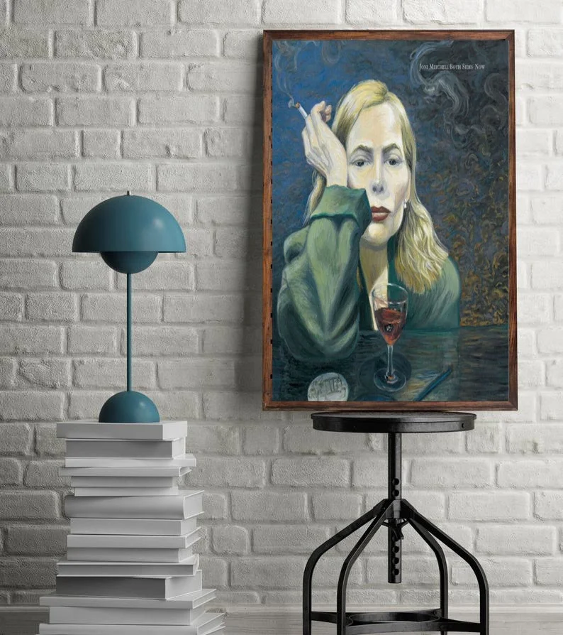 Тканевый постер с обеих сторон Джони Митчелл музыкальный альбом художественный