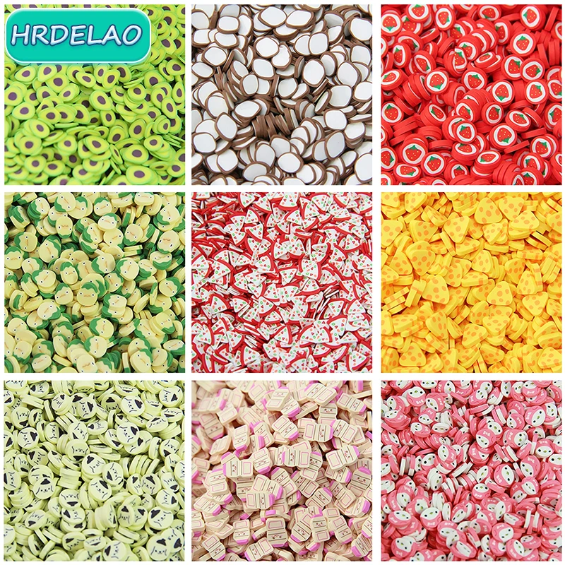 10g DIY Cartoon Fruit Strawberry Slices Decor Additives For Slimes Filler Supplies Charms Clay Accessorie Nail Art Toys Gift | Игрушки и