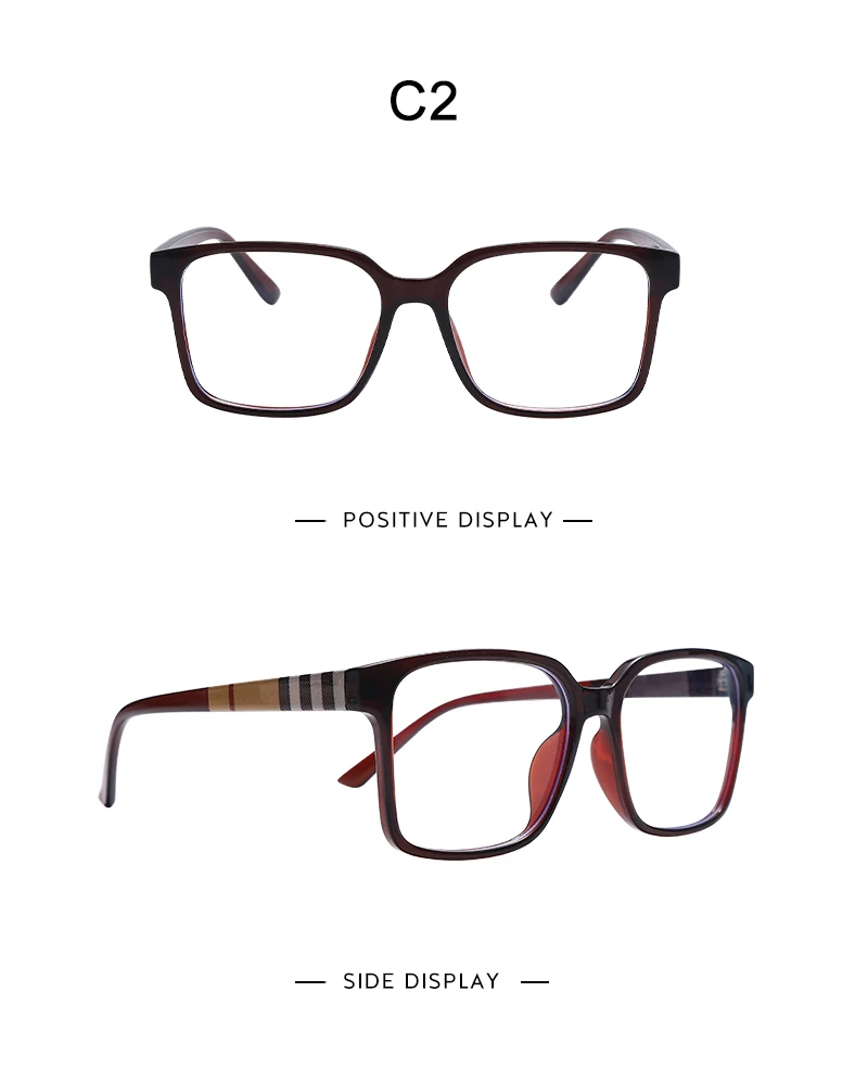 Retro Square Anti Blue Light Optical Reading Glasses Frames for Men Women Fashion Computer Prescription Eyeglasses