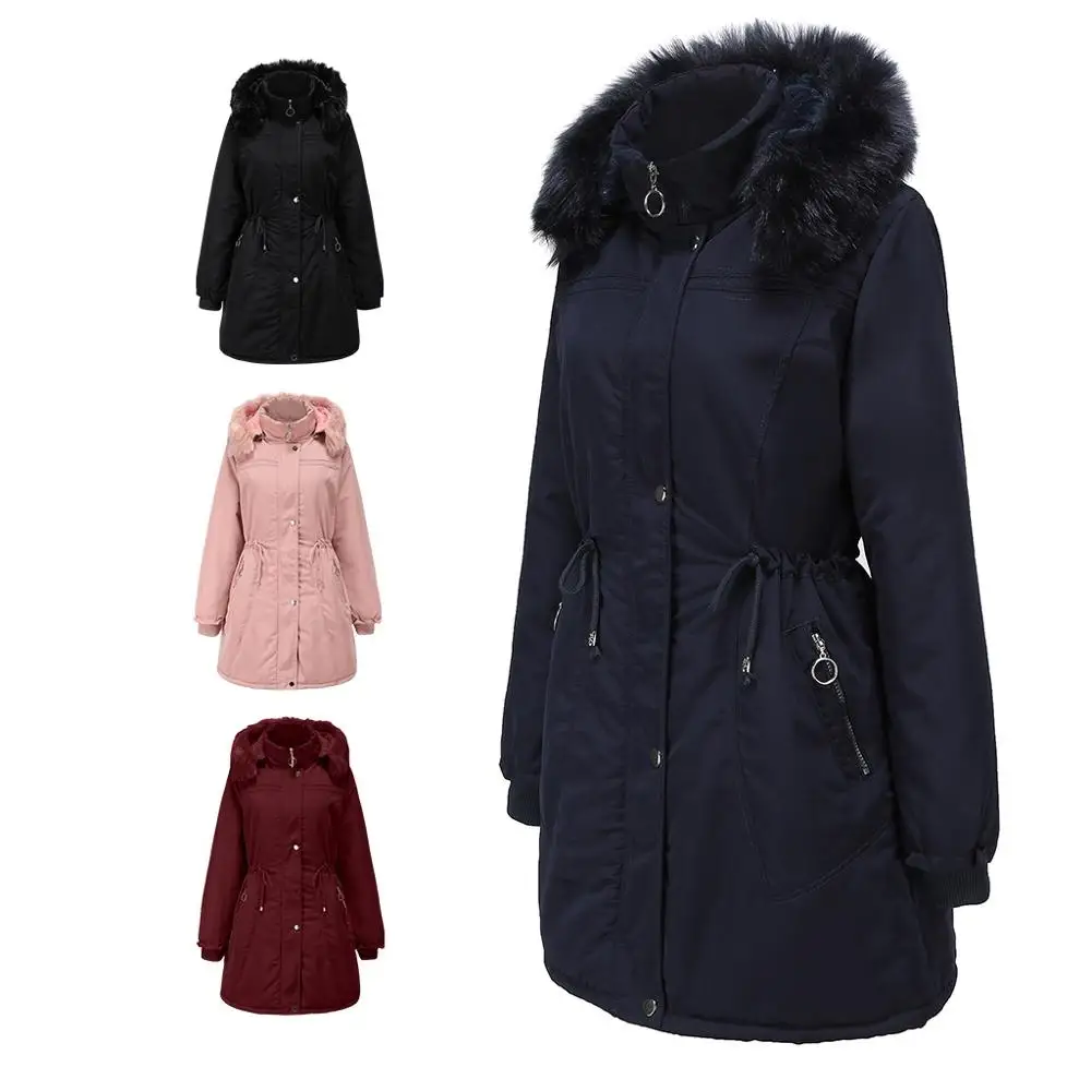 Женская хлопковая куртка, флисовая куртка, длинная, большой размер, с капюшоном, хлопковая куртка, зимняя, теплая, плюс бархат, пальто, хлопковая одежда для женщин
