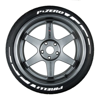 

SKYEO Car Stickers 3D PVC Tyre Letterings White Car Universal Tuning Decals Letter Stripes Permanent Wheels Words Sticker