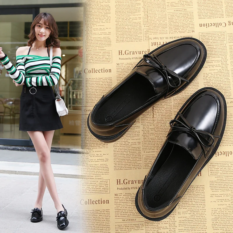 

Moccosins Women's British-Style Small Leather Shoes Shoes WOMEN'S Shoes 2019 New Style Spring Versatile Flat Trendy Shoes Spring