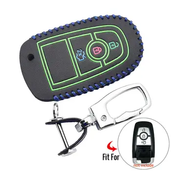

For Ford Mondeo Edge Ecosport PU Leather 3 Buttons Keyless Remote Fob Cover Protector Case