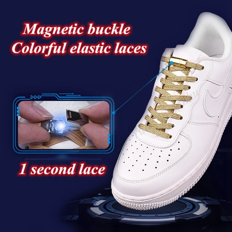 

Elastic Shoelaces Magnetic No Tie Shoe laces Creative Quick Locking Shoelace Kids Adult Unisex Sneakers Colorful Lazy laces