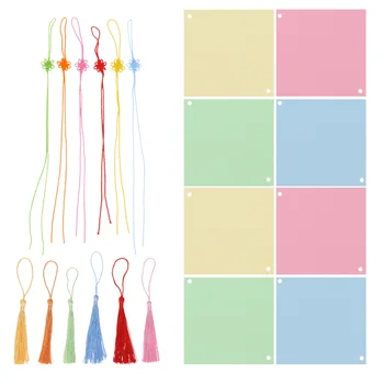 

1 Set Portable Durable Creative Practical Book Mark Bookmark with Tassels Blank Cardstock for Girls Boys Children