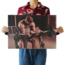 [A998] фитнес 09-Ностальгический ретро плакат из крафт-бумаги экран для помещений кафе декоративная живопись