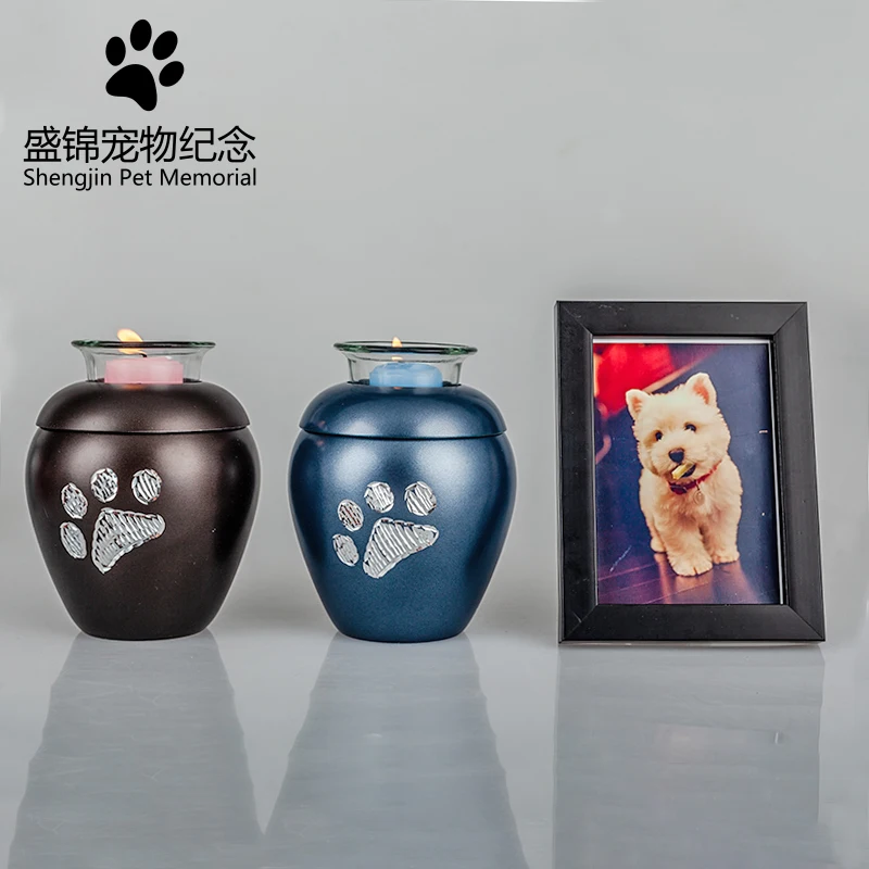 New Candle Pet Urn Paw Heart Cremation Urn Dog Pet Cinerary Funeral