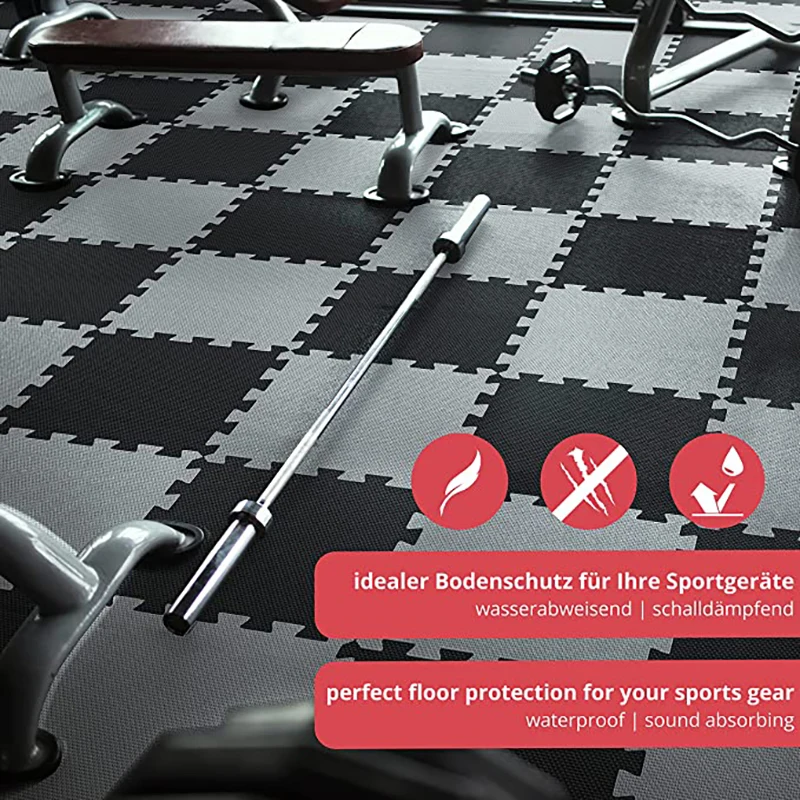 High Density Exercise Mat EVA Foam Floor Tiles Protective Flooring Mats Interlocking for Gym Equipment and Cushion for Workouts