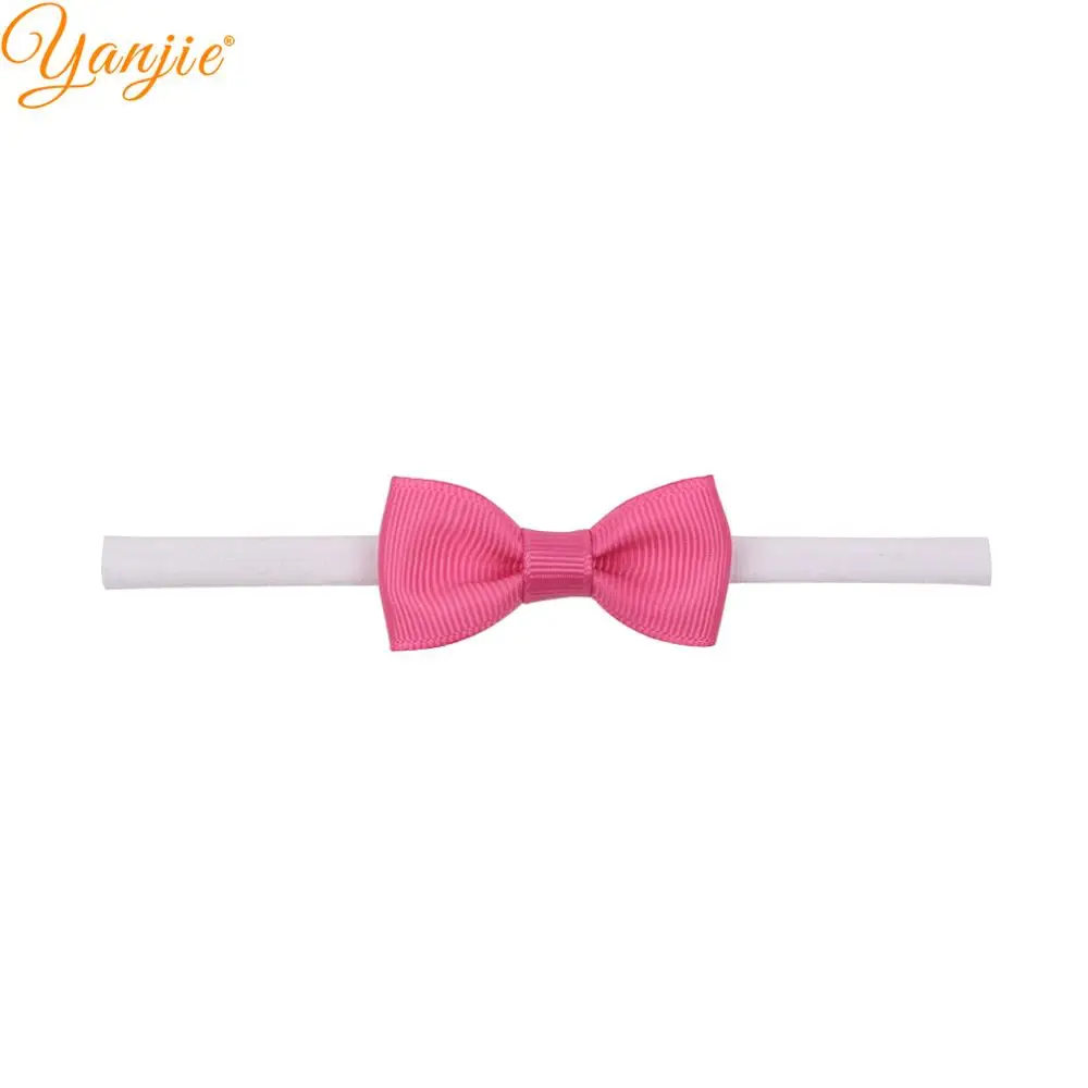 pink 16 шт./лот, новинка, 2 дюйма, ленты, банты для волос, нейлоновые повязки на голову,, одноцветные, эластичные, корсажные, сделай сам, аксессуары для волос для детской вечеринки - Цвет: pink