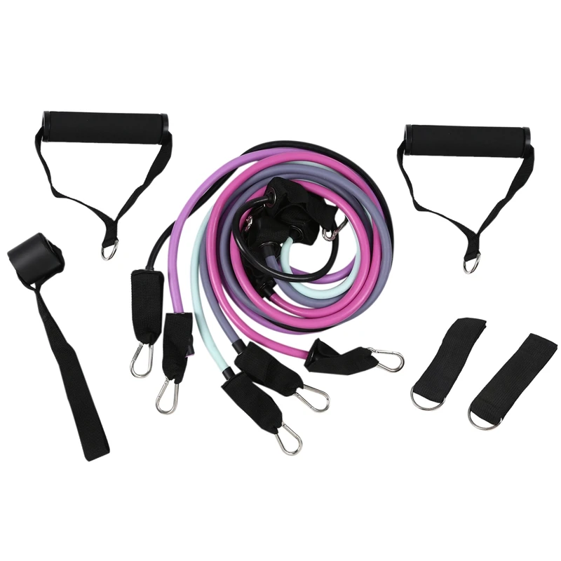 

11 Pcs Fitness Resistance Bands Set Exercise Tubes Rubber Band Great for Resistance Training Workout Yoga Pilates