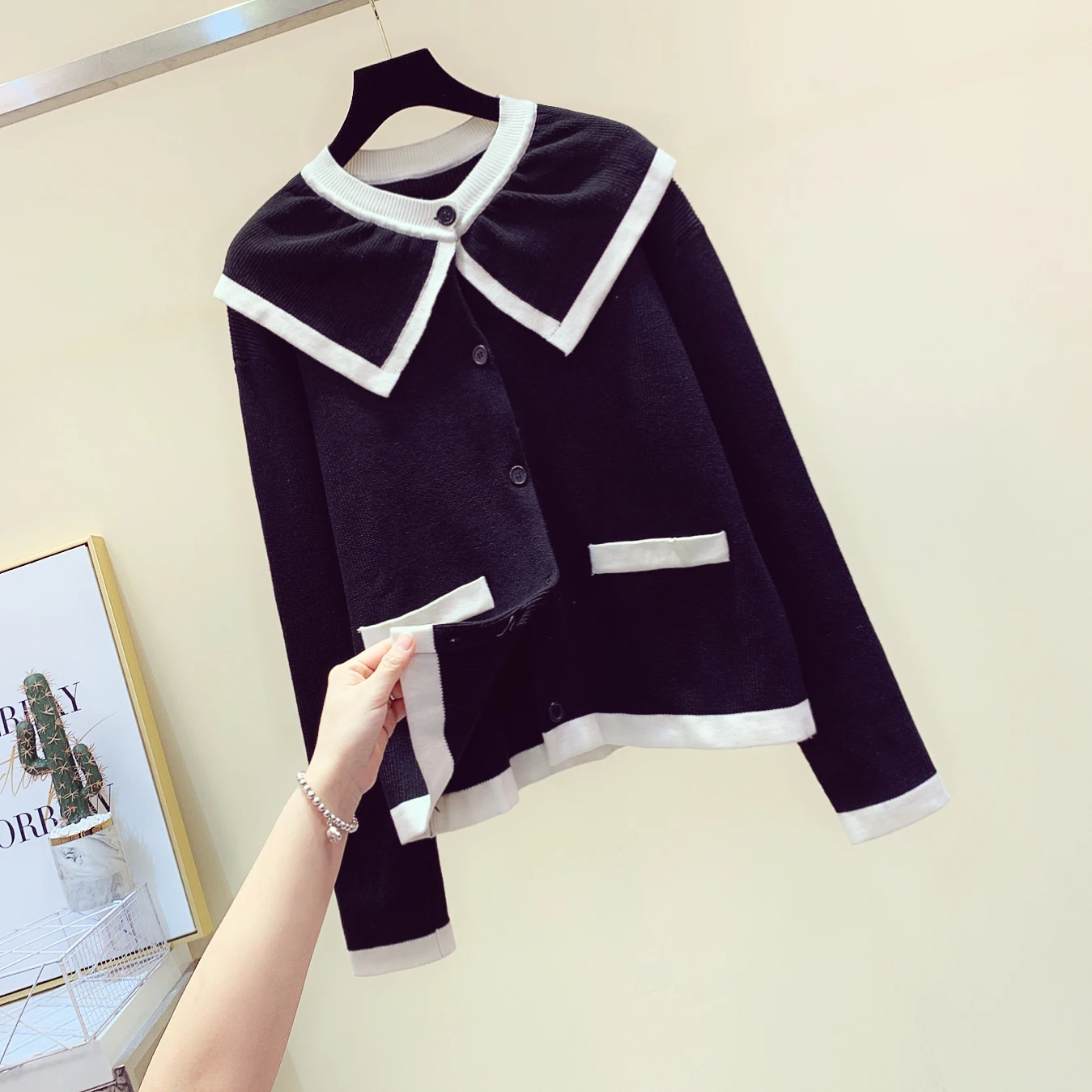 #^Special Price Fall Winter 2019 New Sweet Knitted Shirts Cardigan Sweater Coat Women Doll Neck Sweaters Women's Coat Female Student Tops #^Special Price Fall Winter 2019 New Sweet Knitted Shirts Cardigan Sweater Coat Women Doll Neck Sweaters Women's Coat Female Student Tops